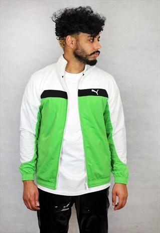 VINTAGE GREEN PUMA TRACKSUIT SPORTS JACKET