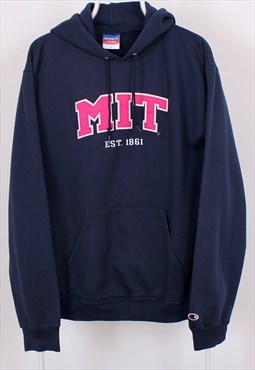 Champion Hoodie / Jumper in Navy colour, MIT, Vintage.