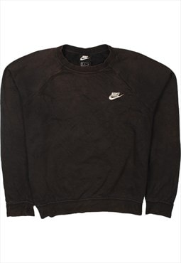 Vintage 90's Nike Sweatshirt Swoosh Crew Neck Black Medium