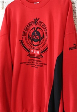 Vintage Puma FC Nunberg Football Printed Sweatshirt red