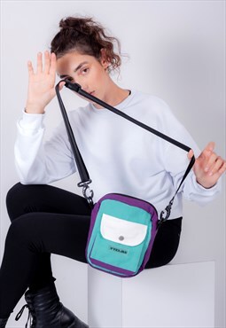 Unisex Multicolor Top-Zip Shoulder  Bag