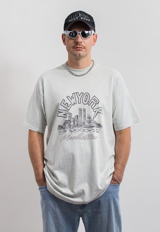 New York T-shirt Manhattan Vintage heavyweight cotton XXL