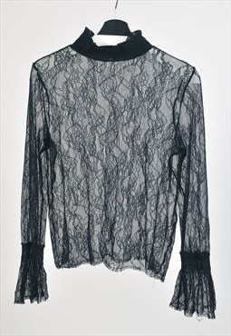 Vintage 00s lace blouse in black