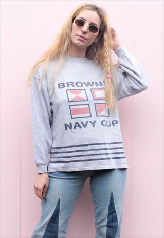 VINTAGE SAILOR PRINT SWEATER