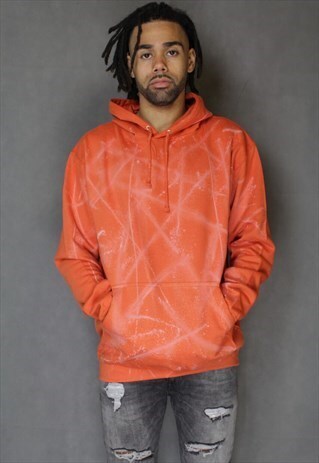 SALE - ACID WASH ORANGE RETRO FIT HOODIE