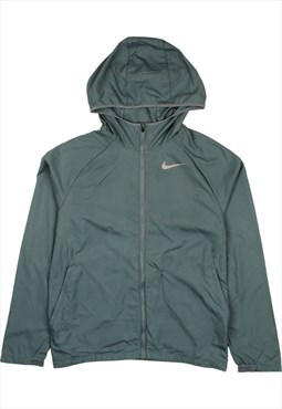 Vintage 90's Nike Windbreaker Swoosh Hooded Green Medium