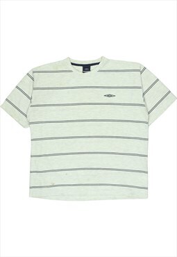 Vintage 90's Umbro Polo Shirt Striped Short Sleeve Crewneck
