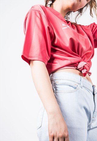 PUMA VINTAGE 1990S PINK STRIPED T-SHIRT