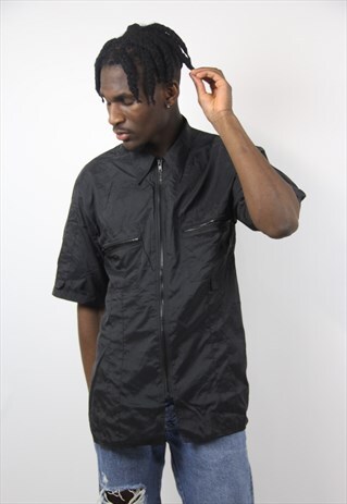 VINTAGE D&G BLACK LIGHT ZIP-UP SHIRT