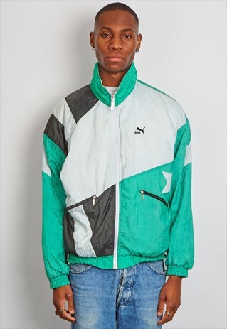 RARE VINTAGE 80'S PUMA COLOUR BLOCK SPORTS JACKET