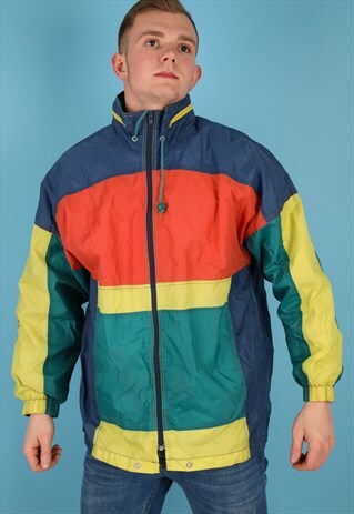 VINTAGE WINDBREAKER JACKET IN MULTI NJ534
