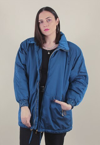 asos blue puffer jacket