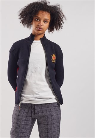 VINTAGE RALPH LAUREN KNITTED ZIP-UP JUMPER