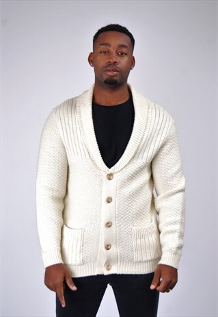 VINTAGE CREAM KNITTED CARDIGAN