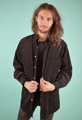 VINTAGE 90'S CHECKED CORDUROY SHIRT