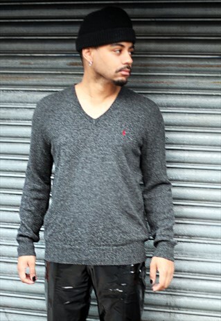 VINTAGE RALPH LAUREN GREY WOOL JUMPER