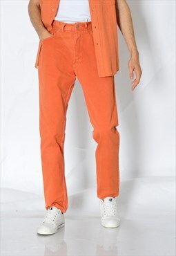 Vintage 90s Faded Orange Mens Jeans