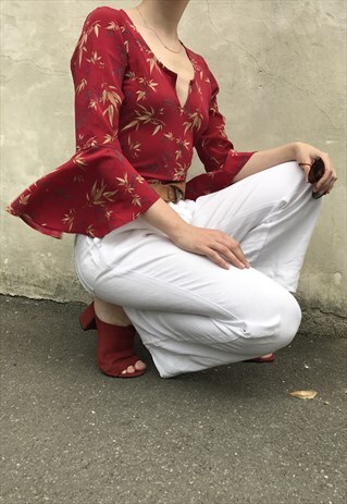 MADE IN AUSTRALIA RUFFLE SLEEVE BLOUSE