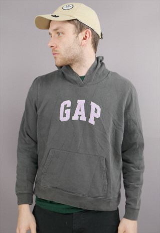 VINTAGE GAP HOODIE IN GREY WITH LOGO