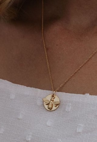 GOLD BEE AND COIN NECKLACE