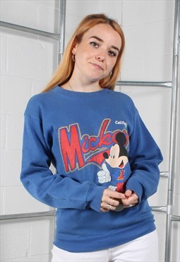 Vintage Disney Mickey Mouser Sweater in Blue Medium