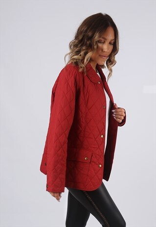 BARBOUR DAPHNE QUILTED JACKET VINTAGE UK 10 (C9EJ)