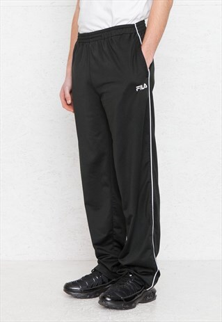 VINTAGE RETRO BLACK FILA TRACK BOTTOMS JOGGERS