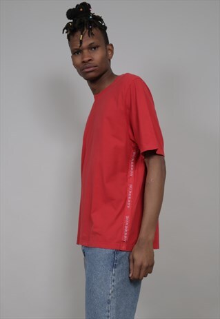 VINTAGE 90'S BURBERRY RED T-SHIRT