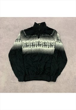 Vintage abstract knitted jumper Men's M