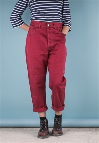 VINTAGE 80'S RED LEVI MOM JEANS