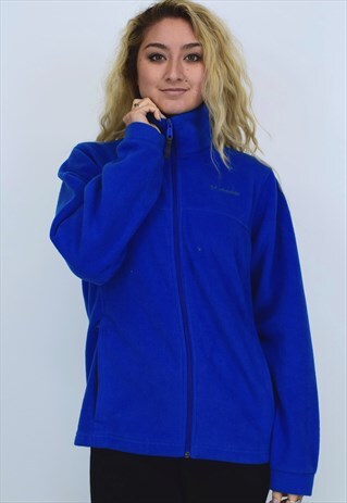 VINTAGE 90'S BLUE COLUMBIA HIGH-NECKED FLEECE