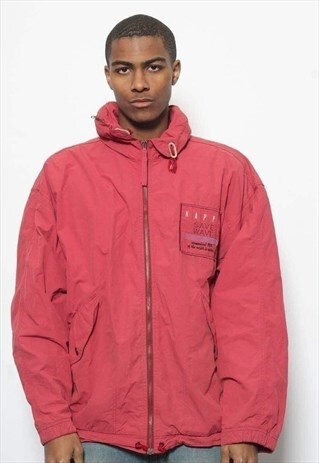 VINTAGE KAPPA LOGO SAILING 'SAVE WAVE' JACKET RED