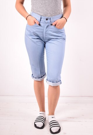 LEVI'S WOMENS VINTAGE CAPRI JEANS W29 L18 BLUE 90S