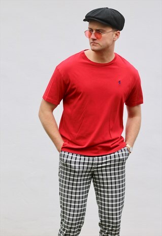 RALPH LAUREN USA LUST RED MINIMALIST T SHIRT