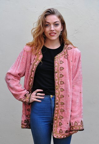 VINTAGE PINK EMBELLISHED JACKET