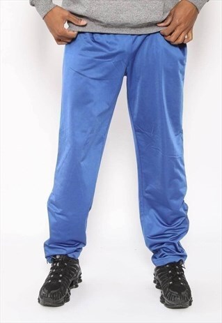 VINTAGE FILA LOGO TRACK BOTTOMS POPPERS TROUSERS BLUE