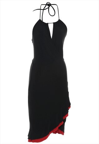 BEYOND RETRO VINTAGE BLACK DRESS - M