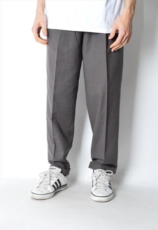 VINTAGE 80S BROWNISH GREY LINEN BLEND PANTS