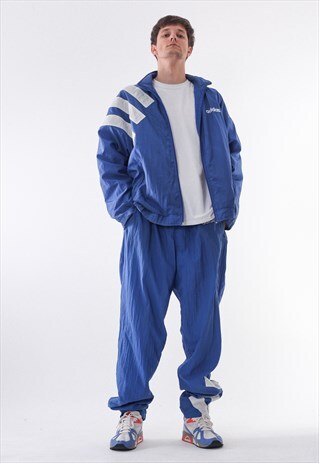 VINTAGE ADIDAS ORIGINALS JACKET AND PANTS 90S BLUE