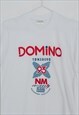 VINTAGE 90S RELAXED FIT DOMINO 93S COTTON T-SHIRT IN WHITE S