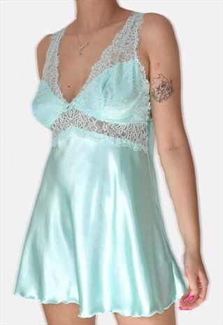 Mint green slip dress