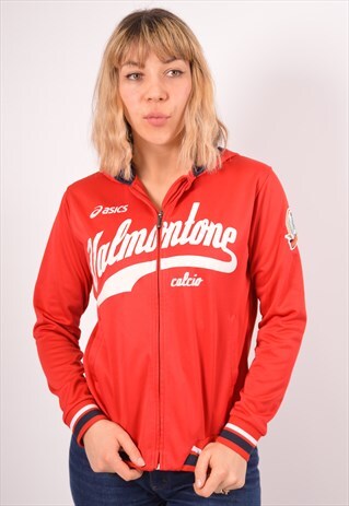 VINTAGE ASICS VALMONTONE HOODIE SWEATER RED