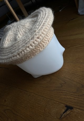BEIGE WOOL FRENCH BERET