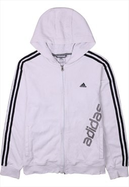 Vintage 90's Adidas Hoodie Sportswear Full Zip Up White