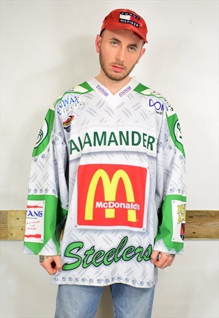 VINTAGE EUROPEAN SIGNED OVERSIZE HOCKEY JERSEY TOP