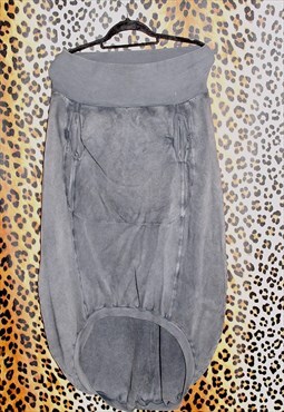 Vintage 90s Grey Long Asymmetric Maxi Skirt Boho Grunge Punk