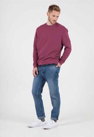 CENTRE FRONT SWEATSHIRT IN RELAXED FIT MAROON