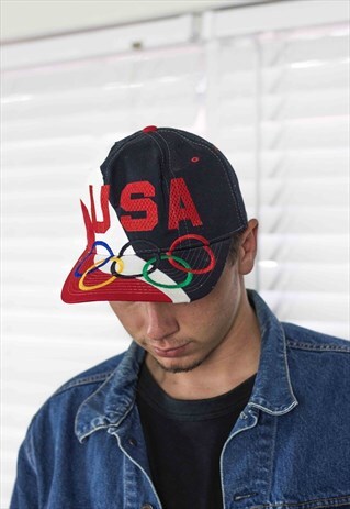 VINTAGE STARTER USA OLYMPICS BASEBALL HAT CAP 90S X 2.8