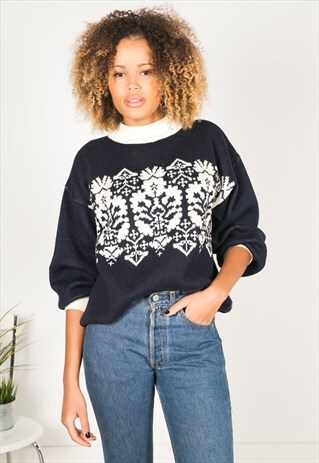 VINTAGE 80S CASUAL KNIT JUMPER / R501