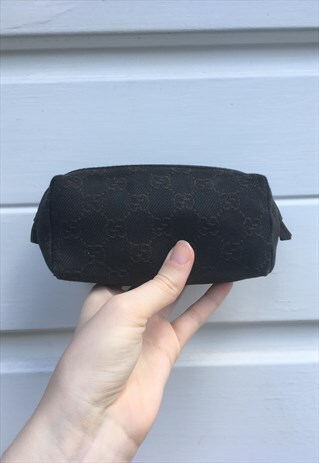 WOMENS GUCCI TOILETRIES MAKEUP BAG PURSE MONOGRAM PRINT